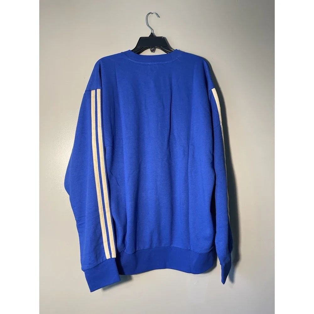 Adidas Italy Soccer Men's Crew DNA Sweatshirt Blue Size XL New